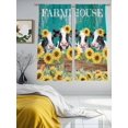 thumbnail image 3 of Sunflowers Cow Sheer Curtains 2 Panels Set Retro Farmhouse Floral Cows Fence Green Wood Grain Sheer Window Curtains Light Filtering Rod Pocket Voile Drapes for Bedroom Living Room 52"x63", 3 of 9