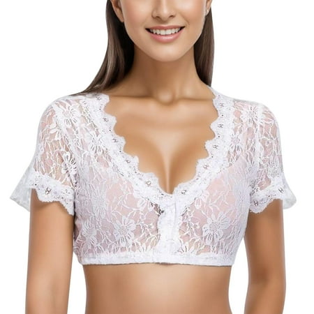Women 1Pc Underwire Lingerie Leather Tube Top for Women Lace Vest Women s Elegant Tan Tube Top Dirndl Blouse Black Dirndl Pack of Tube Tops Blouse Lace Blouse for Oktoberfest Lingerie