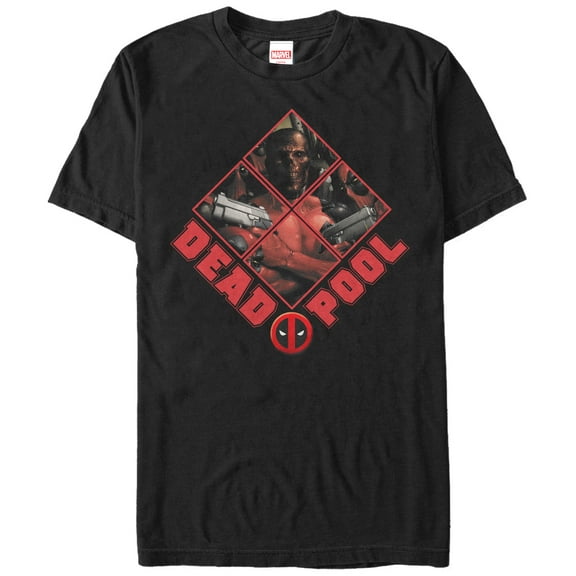 Men's Marvel Deadpool Unmasked Graphic Tee Black Small