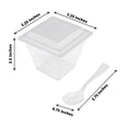 thumbnail image 3 of Efavormart 24 Pack | 4oz Clear Plastic Square Dessert Tumbler Cup, Lid And Spoon Set, Disposable Snack Serving Cups, 3 of 11