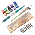 thumbnail image 2 of Ink Holder Dip Pen, Quality Glass Dip Pen Kit Signature Dip Pen  For Calligraphy For Beginner Red Green 2 Pen 5 Ink Set, 2 of 8