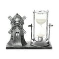 thumbnail image 2 of Vintage Hourglass Decor under $5! Kadlawus Vintage Hourglass Windmill Decor, Metal Tabletop Ornament with Rotating Timer, Desktop Shelf Mantel Decoration, Nostalgic Home Office Centerpiece, 2 of 8