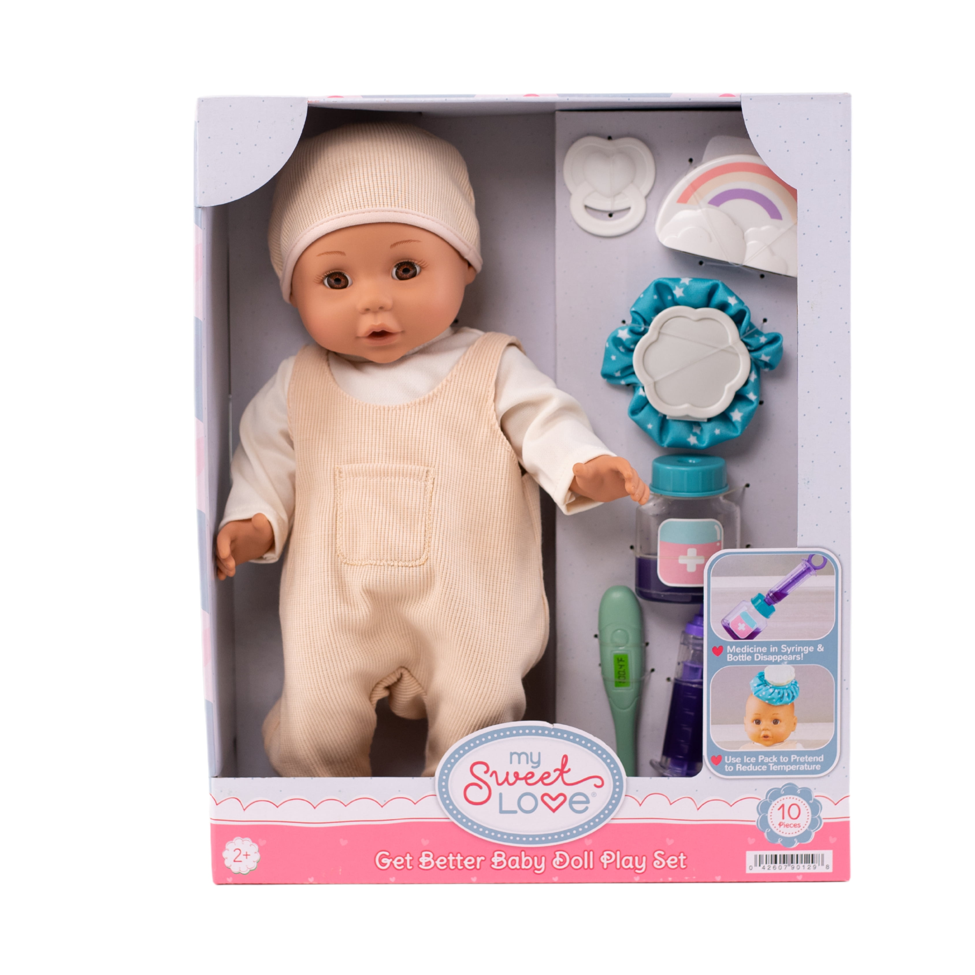 My Sweet Love Get Better Baby Doll Play Set, Ivory Outfit, 14-inch Doll, 10 Pieces Included
