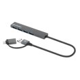 thumbnail image 1 of Hub USB Manhattan Gris Espacial con 4 Puertos USB 3.2 Gen 1 y Conector Adaptable USB-A a USB-C, 1 of 6