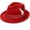 Feather-red, variant on Fedora Hats for Men Women Classic Short Brim Felt Manhatta Fedora Hat with Feathers Band