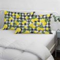 thumbnail image 3 of Yellow Lemons Pillow Covers, Linen Long Throw Pillow Case, Summer Fruits Leaves Black White Buffalo Plaid Holiday Pillow Protector Decorative Cushion Cover for Living Room/Bedroom 20" x 30", 3 of 8