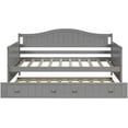 thumbnail image 4 of Harper & Bright Designs Traditional Pine Wood with Trundle Daybed, Twin, Grey, 4 of 7