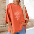 thumbnail image 2 of YUGYXL Casual Gauze Shirt for Women 3/4 Sleeve Loose Fit Linen Tops Comfy Soft Lightweight Tunic Tee Summer Vacation Blouse Orange M, 2 of 6
