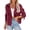 Red Wine, variant on Women Crop Top Double Breasted Trench Coat with Shoulder Sleeves and Cut Jacket with Pockets