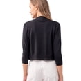 thumbnail image 3 of URBAN DAIZY Women's Classic 3/4 Sleeve Crop Bolero Cardigan Open Front Cropped Shrugs Knit Sweater A09_620 Black 1XL, 3 of 7