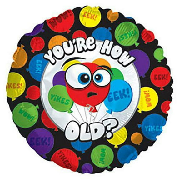 LOONBALLOON Birthday-over-the-hill Balloons, 17″ YOU'RE HOW OLD BALLOONS