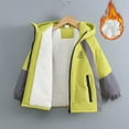 thumbnail image 2 of Windbreaker Jackets Boys Lined Thickened Hooded Coat Casual Windproof Thermal Winter Cold Weather Warm Comfortable Outerwear, 2 of 6