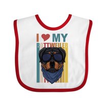 Inktastic I Love My Rottweiler Dog Boys or Girls Baby Bib