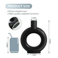 thumbnail image 3 of Ceramic Floral Vase, Modern Donut Vase Minimalism Style for Living Room, Kitchen, Office, Home Decor (Black), 3 of 5