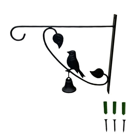 

Sugeryy Hanging Basket Stand Wall Bracket European Style Metal 30x23x4.5cm Iron Garden Tool Curved Bird Leaves Pattern Hangers