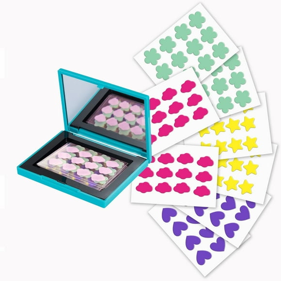 Hydrocolloid Spot Covers, 96 Count, 4 Colors Superstar Patches - Colorful Star Patches in Mirror Box, Absorbing Covers, Skin Care, Facial Stickers, Cute Face Patches, Star Patches for Face