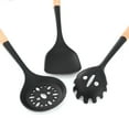 thumbnail image 3 of Oster Marion 5 Piece Silicone and Wood Kitchen Tool Set in Black, 3 of 5