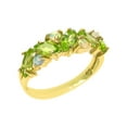 thumbnail image 1 of LBG British Made 9k Yellow Gold Natural Peridot & Opal Womens Eternity Ring - 33 size options, 1 of 5