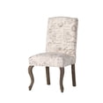 thumbnail image 5 of Christopher Knight Home Crown Top French Script Beige Fabric Dining Chair (Set of 2) by, 5 of 5