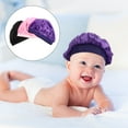 thumbnail image 6 of 3Pc Children Satin Sleep Bonnet Elastic Wide Band Round Sleep Head Cover Hair Care Hat for Children 1pc each in Purple Black Pink, 6 of 6