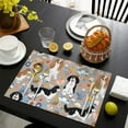 thumbnail image 4 of Cavalier King Charles Spaniel Dog and Flower Summer Placemats Table Placemats Set Of 4-Linen Kitchen Washable Placemats Table Mats 11.8"x17.7"Non-Slip Heat Resistant, 4 of 6