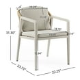 thumbnail image 3 of Outdoor Wicker Rattan Woven Dining Chair With Waterproof Cushion (Set of 2), For Patio, Backyard, Poolside, Balcony, Gray, 3 of 8