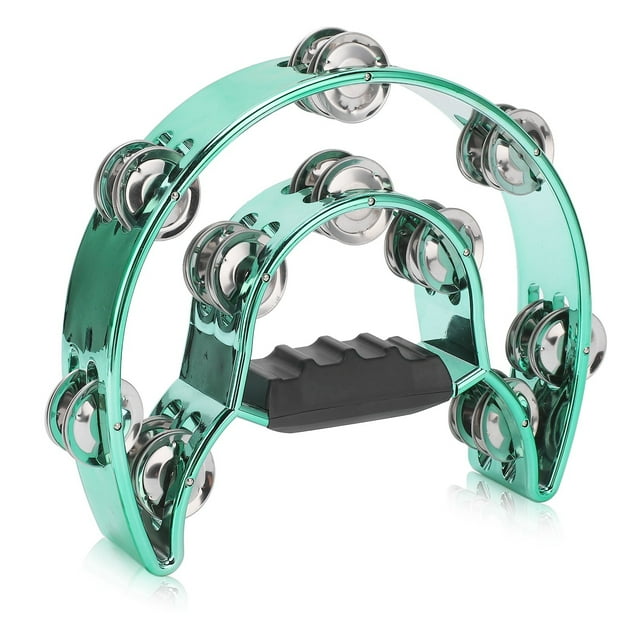 Manual de Tamburina, Fácil de Oparar Livianas Sondeo de Sonido DOBLE HILERA Drum Drum Ergononomic Agarre para Fiesta de Festival para Conciertos para Niños Adultos