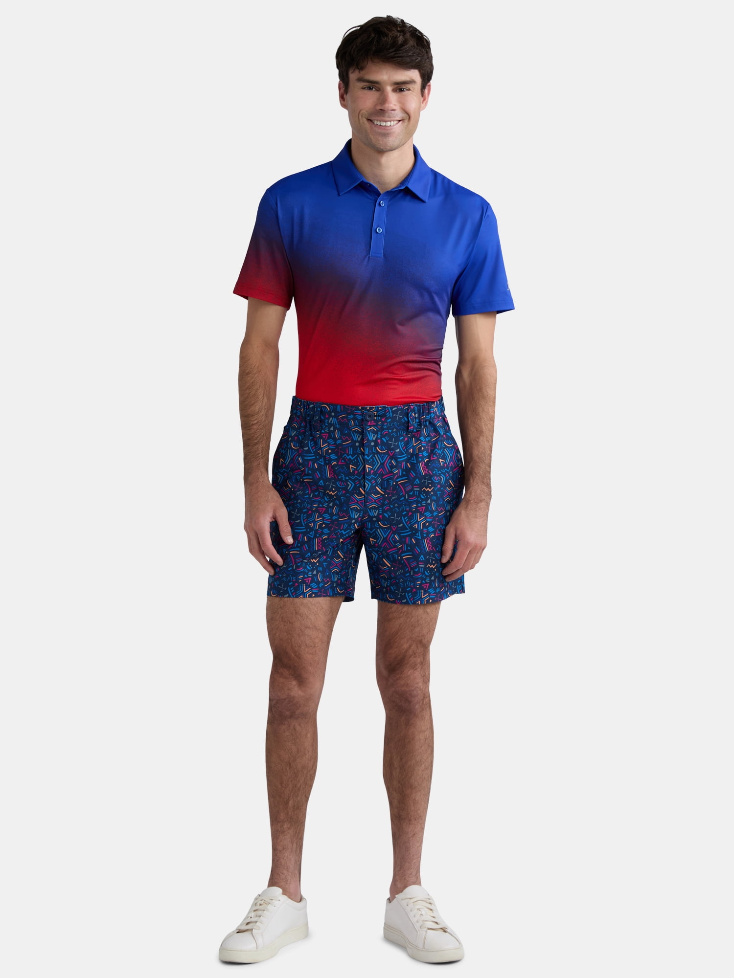 Birdie Bound Men's & Big Men's Novelty Printed Golf Shorts, 6" Inseam, Sizes XS-5XL
