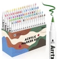 thumbnail image 1 of Arrtx Marcadores acrílicos con pinceles 90 colores surtidos, 1 of 8