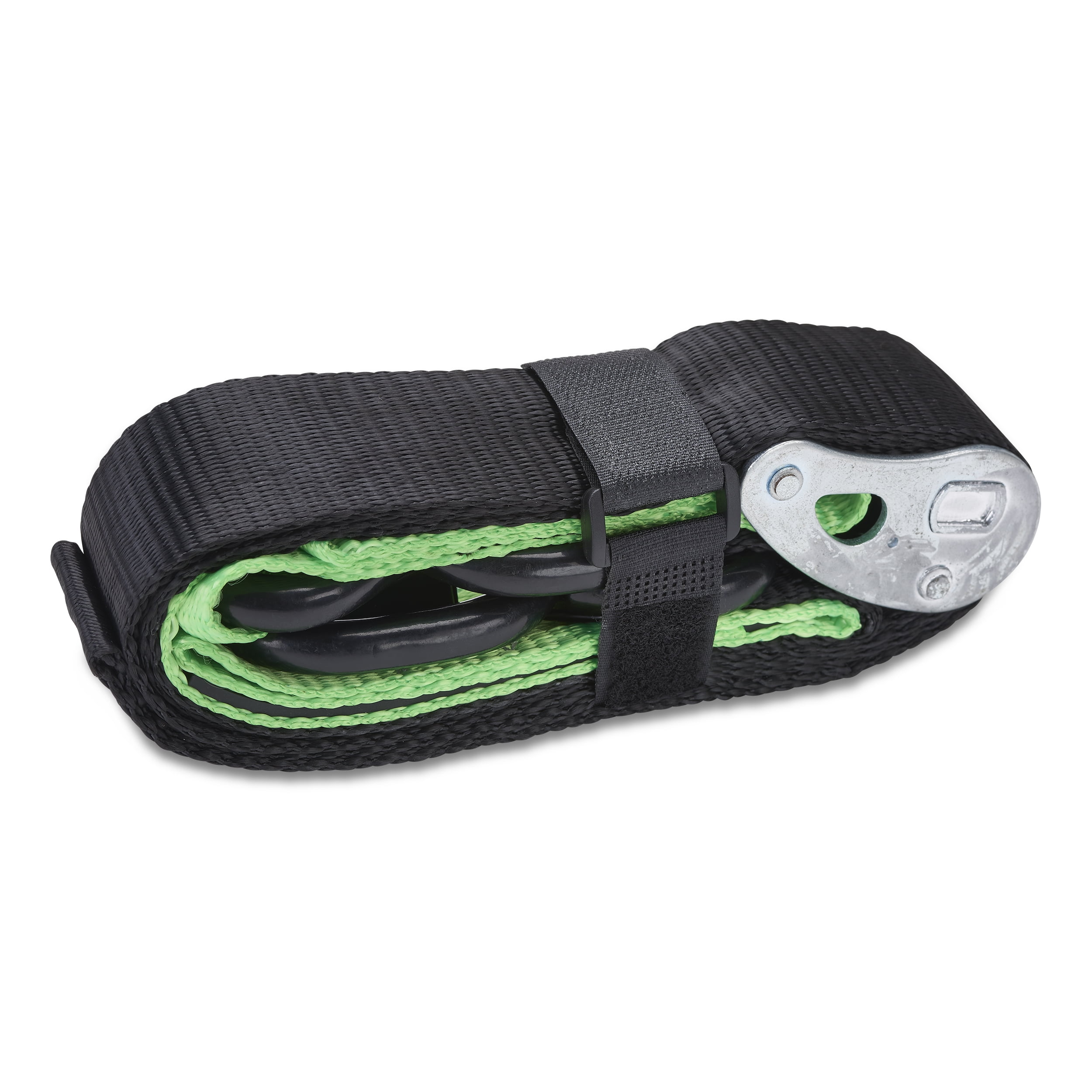 Cam Buckle Straps Heavy Duty Tie Downs (2)1.5"x 8' Motorcycle Tie Downs w/integrated Soft Tie Hook & Velcro. Cargo Straps, Mountain Bike,E-Bike,Cambuckle Tie Down Straps with hooks (chromoly) (Green)