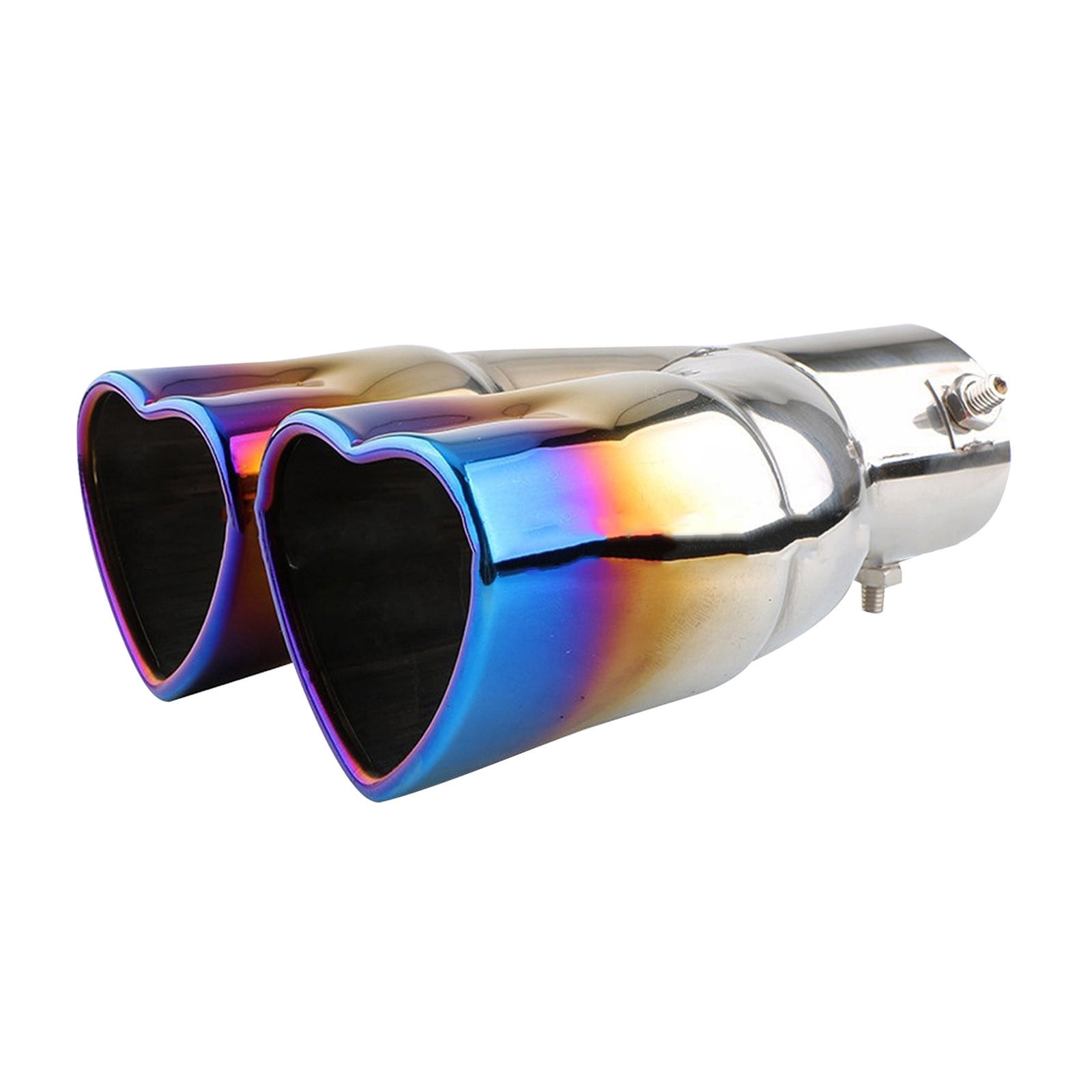 Heart Dual Exhaust Tip 2.5" Inlet, Adjustable Stainless Steel Y Shaped Exhaust Pipe, Modified Exhaust Tail Pipe Universal for Most Car