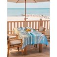 thumbnail image 2 of 60x102 Inch Outdoor Tablecloth with Umbrella Hole Zipper Rectangle Summer Beach Rectangular Tablecloths Outside Waterproof Coastal Ocean Tropical Palm Trees Patio Table Cloth Cover for Picnic Party, 2 of 8