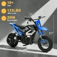 thumbnail image 5 of UBesGoo Electric Dirt Bike, 24V 250W Ride on Toys for Big Kids with Music & Bluetooth, 14 mph Twist-Grip Throttle & Hand-Operated Rear Brake, Blue, 5 of 8