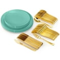 thumbnail image 5 of Crown Display Light Green Fancy Plastic Plates Combo Set - 60 Count, 5 of 7