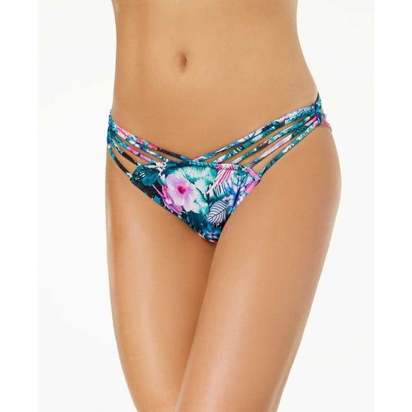 Sundazed Women’s Lacy Strappy Cheeky Bottoms Swimsuit, Floral, Medium