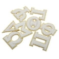 thumbnail image 4 of STRANDCHIC Beige Letter Embroidered Iron-On Patches for Clothes, Fabric Appliques with Elegant Design for Clothing, 4 of 7