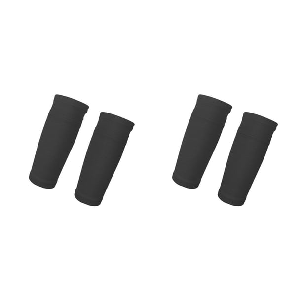 Eigraketly 1 par de calcetines de espinilla de fútbol deportes soporte de pierna mangas de pantorrilla cubierta de fútbol de alta elasticidad Negro/L 2piezas