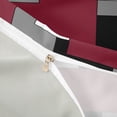 thumbnail image 4 of Manfei Burgundy Geometric Duvet Cover Queen, Abstract Plaid Queen Bedding, Black White Red Gray, Gray Reversible 3 Pieces, 1 Duvet Cover and 2 Pillowcases, 4 of 6
