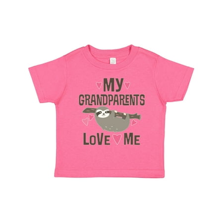 

Inktastic My Grandparents Love Me Sloth Gift Toddler Toddler Girl T-Shirt