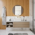 thumbnail image 4 of 19 in. L x 15 in. W Rectangular White Bathroom Ceramic Vessel Sink with Gold Trim Above Counter, Faucet Not Included  DV-1V0365, 4 of 9