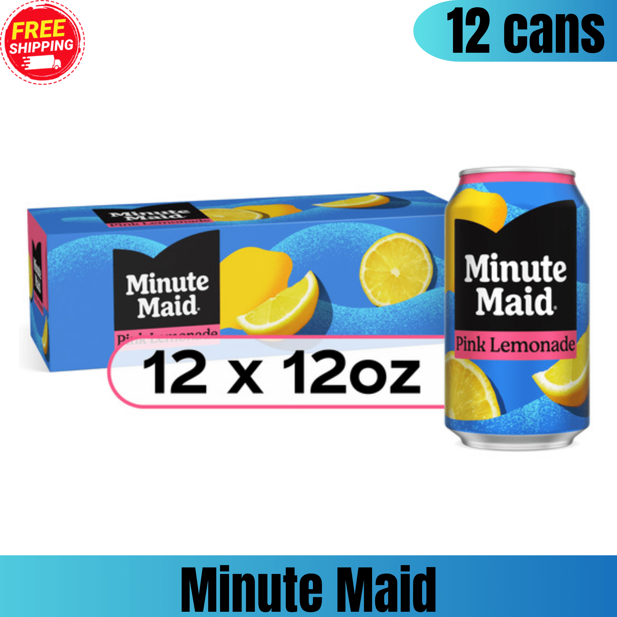 Minute Maid Pink Lemonade, 12 fl oz Cans, 12 Count Fridge Pack