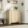 thumbnail image 2 of Juiluna Sideboard Buffet Cabinet with Fluted Doors, Farmhouse Kitchen Cupboard Storage with Adjustable Shelves, Modern Coffee Bar Cabinet for Home, Dining Room, Living Room, Dark Oak/White/Natural Oak, 2 of 9