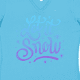 thumbnail image 4 of Inktastic Winter Let It Snow Lettering in Blue with Snowflakes Women's V-Neck T-Shirt, 4 of 5