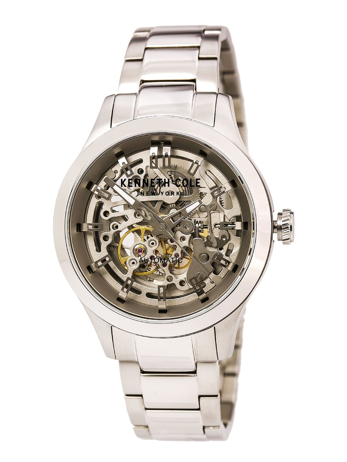 Kenneth Cole Men's 10027341 Automatic Silver Skeleton Dial Steel ...