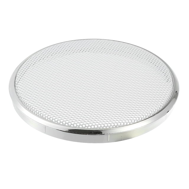 Unique Bargains 1 Pcs 2" Car Speaker Grills Cover Mesh Audio Subwoofer Protector Plating Silver Tone White