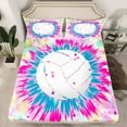 thumbnail image 2 of Homewish Cartoon Volleyball Sports Full Size Sheets for Kids, Pink Splash Watercolor Bed Sheets, Modern Fashion Sheet Sets, Lightweight Room Decor, 4-Piece, 2 of 7