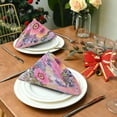 thumbnail image 3 of GZHJMY Flower Painting Cloth Napkins Set of 4,Reusable Washable Polyester Dinner Table Napkins for Kitchen,Dining,Restaurant,Party Decoration, 3 of 7