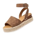 thumbnail image 2 of Caywon Womens Round Toe Dual Strap Wedge Sandals, Open Toe Thick Sole Summer Footwear, Casual Adjustable Ankle Strap Shoes, Sandalias Con Doble Correa Para Mujer, 2 of 8