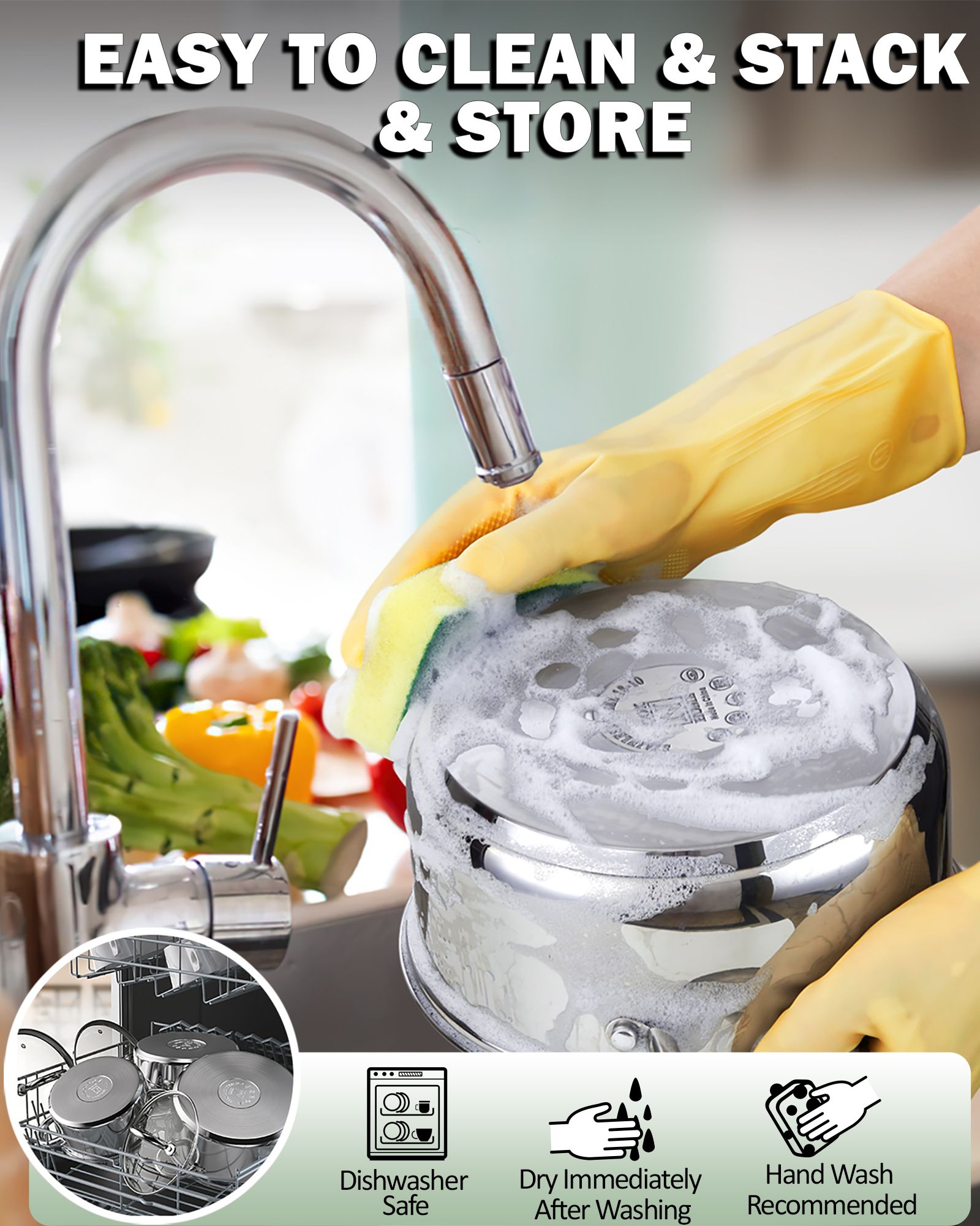 Cook N Home Basics 12-Piece Stainless Steel Cookware Set photo 4