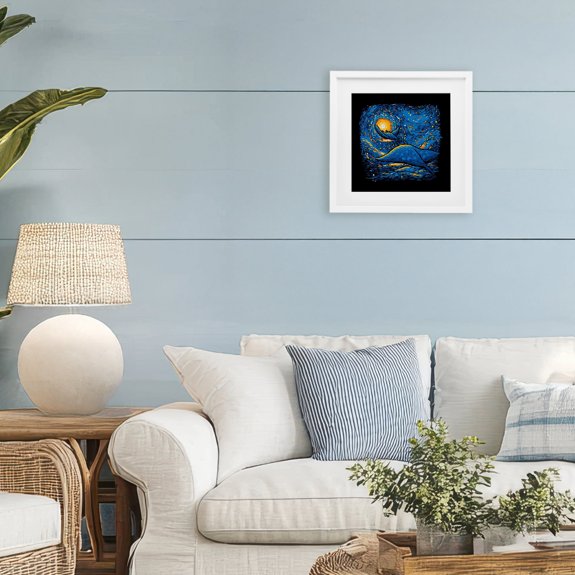 Stupell Industries Impressionist Manta Rays White Framed Print Under Glass, design by Tobe Fonseca